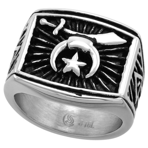 Jewelry - Stainless Steel Masonic Shriners Ring for Men